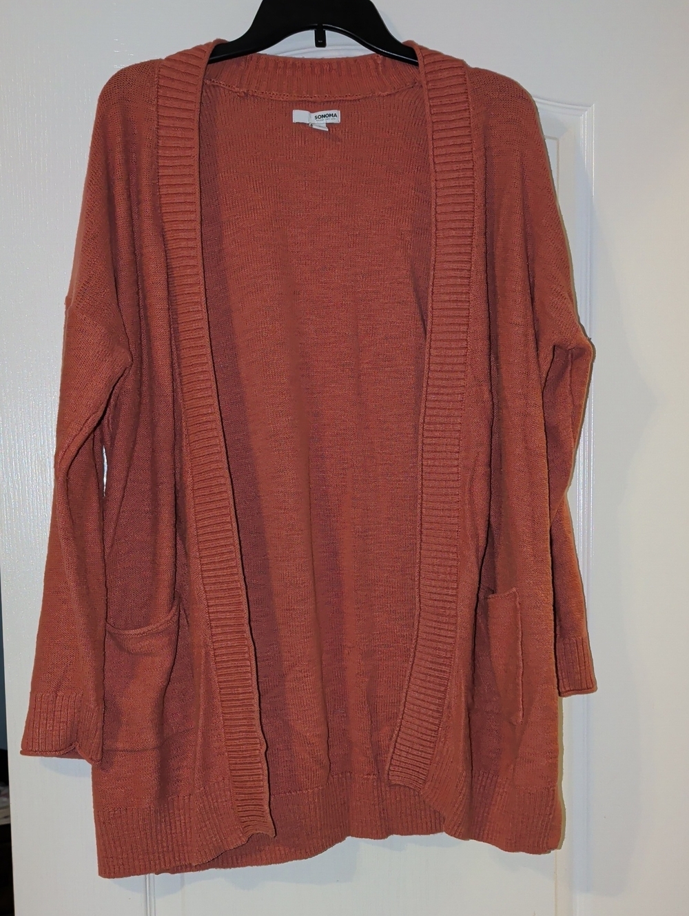 Sonoma Burnt Orange Open-Front Cardigan Sweater